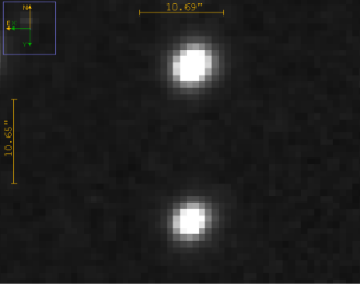 WDS 18573+0302 from Arunkumar and Hilburn, 2026, Astrometric observations of WDS 18574+0302 UC 242 using the Great Basin Observatory. The Journal of Double Star Observations 22(4):386
